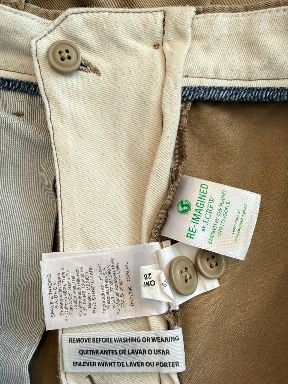 J. Crew 770 Straight Broken-In Chino Pants Khaki Tan 34x34 100% Cotton - Picture 8 of 15